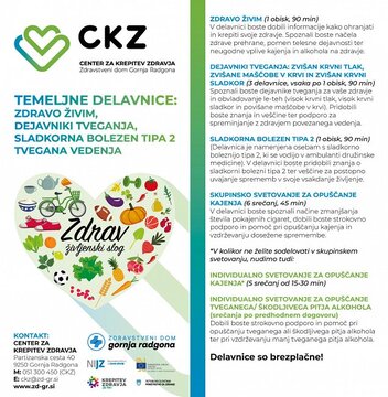 Brezplačni programi za krepitev zdravja in delavnice Centra za krepitev zdravja Zdravstvenega doma Gornja Radgona 2